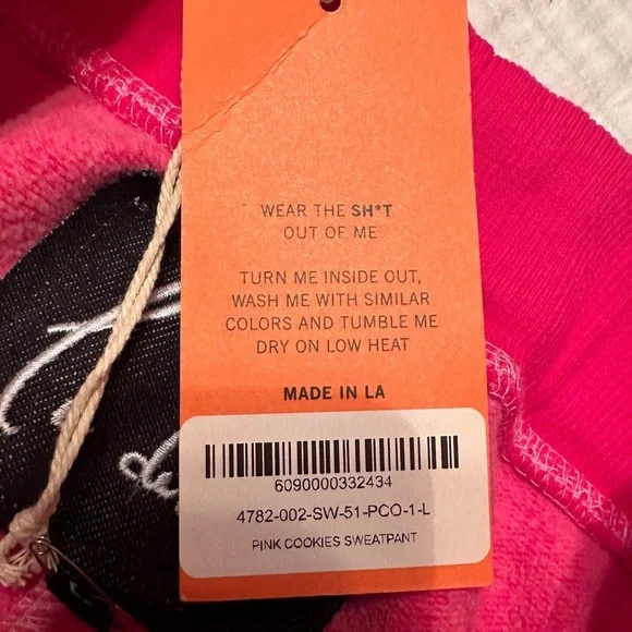 La detresse Pink Cookie Joggers - NWT - Size L - Picture 10 of 13